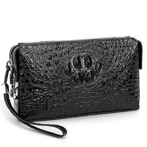 Chris & Dean Crocodile Embossed Anti-Theft Leather Clutch